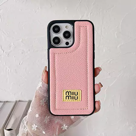miumiu風 iphone 15カバー レザー