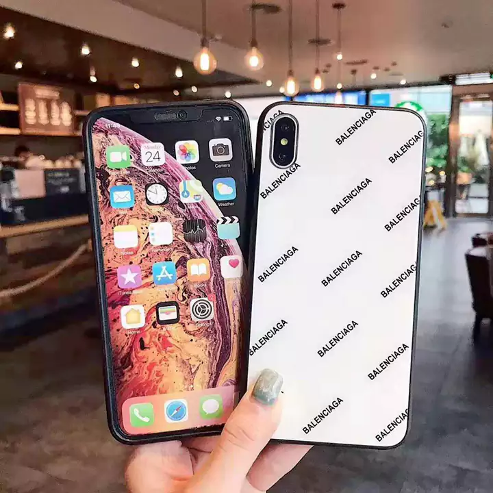 背面ガラス iPhoneXRケース Balenciaga